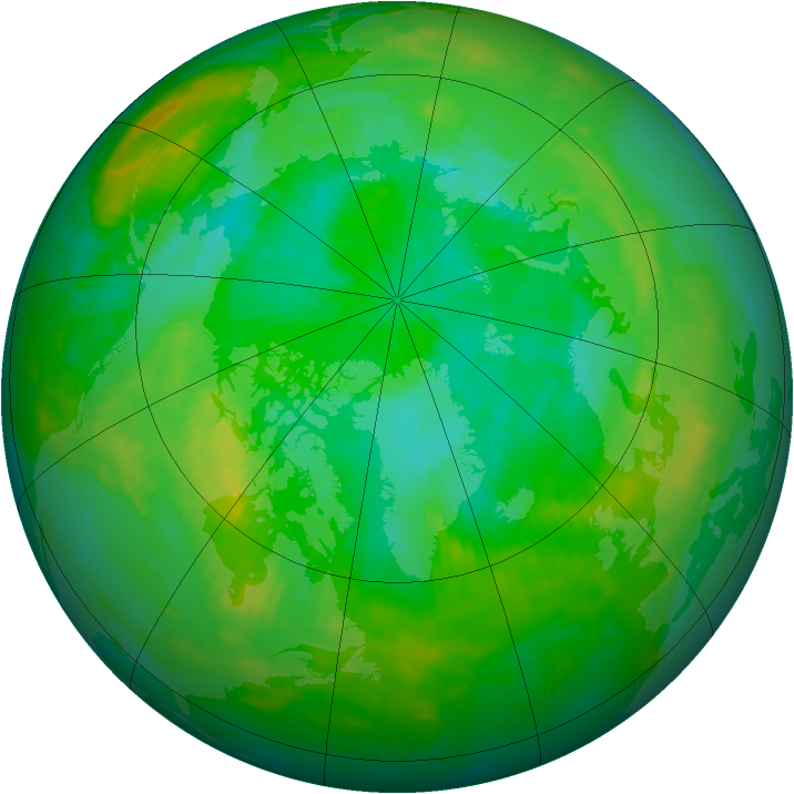 Arctic ozone map for 10 August 1987